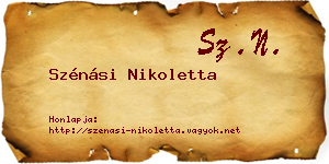 Szénási Nikoletta névjegykártya